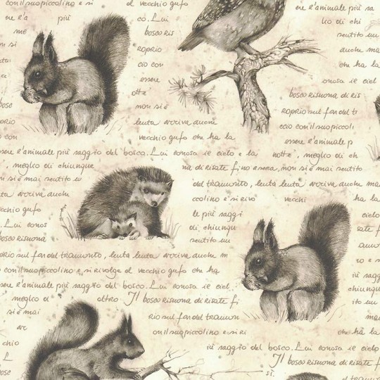 Italian Woodland Animals Holiday Print Paper ~ Tassotti Italy